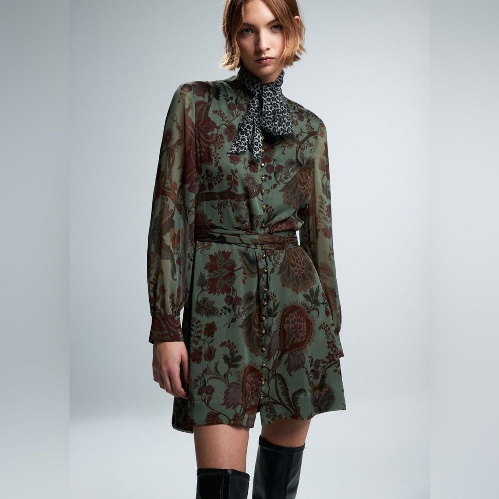 ZARA PRINTED SHORT DRESS - Picture 5 of 10
